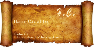 Hahn Cicelle névjegykártya